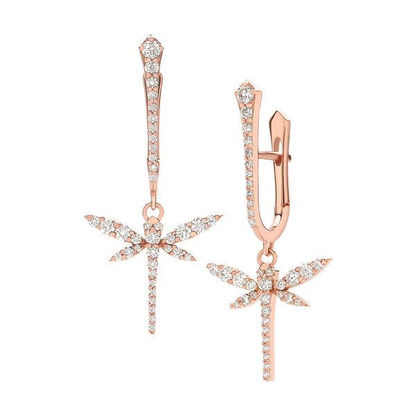 Rose gold dragonfly deals earrings